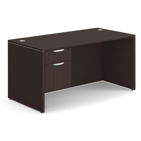 OFFICESOURCE OS Laminate Collection Single 3/4 Pedestal Desk - 60" x 30" SGLHDPL103ES